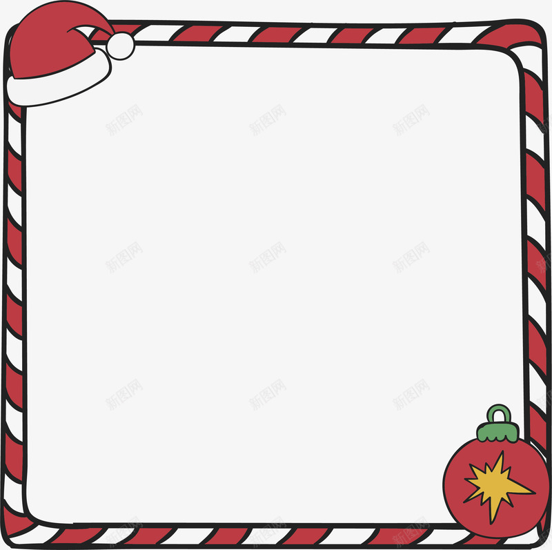 圣诞节卡通红色条纹边框矢量图ai免抠素材_88icon https://88icon.com 圣诞帽 圣诞节 圣诞边框 条纹边框 矢量png 红色条纹 矢量图