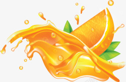 黄色飞溅夏日橙汁矢量图素材