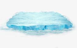 蓝色水晶冰块漂浮素材