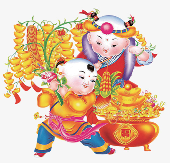 吉祥福娃黄金png免抠素材_88icon https://88icon.com 中国风 古典 吉祥 春节 福娃