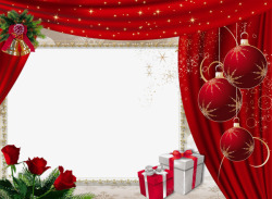 红色圣诞节装饰框素材