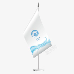 白色质感展示旗帜矢量图素材