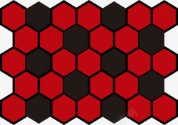 红黑色蜂窝网格素材