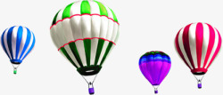 彩色艺术漂浮卡通热气球装饰素材