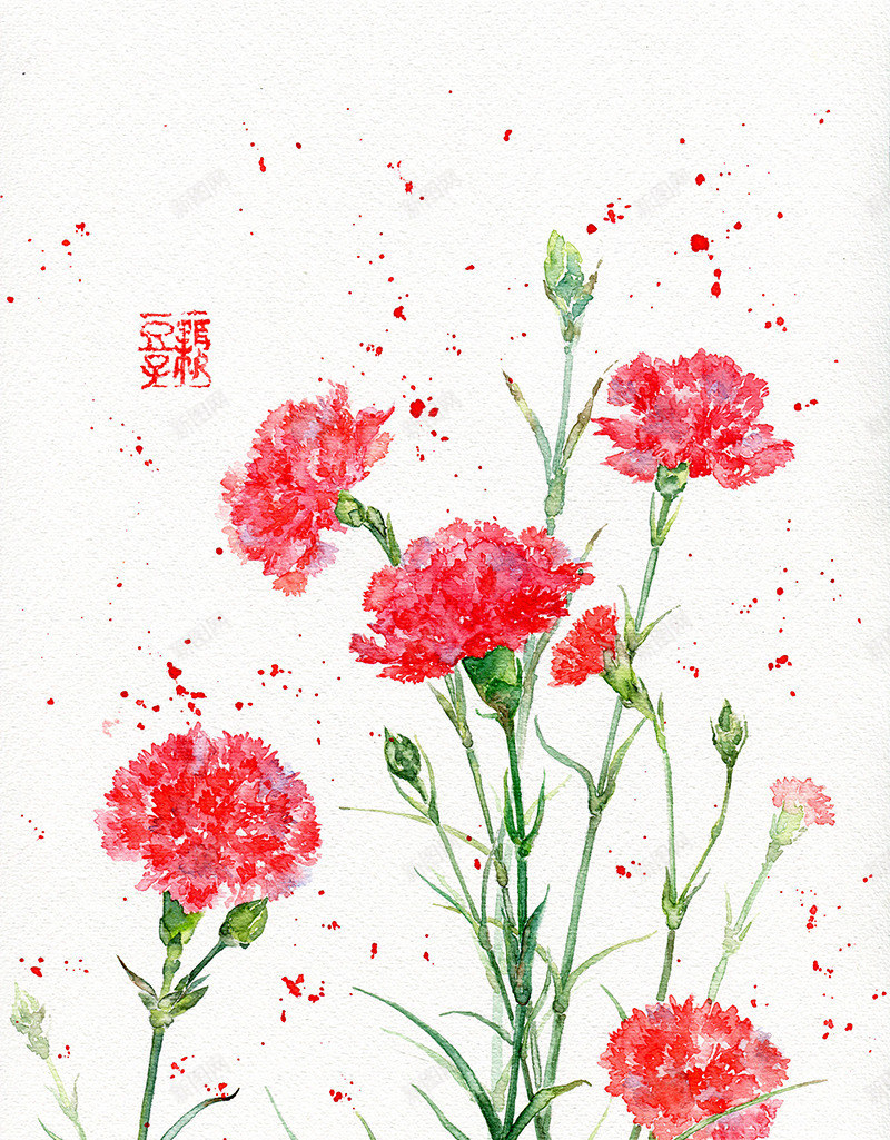 红色唯美漂浮花朵康乃馨png免抠素材_88icon https://88icon.com 康乃馨 漂浮 红色 花朵 设计