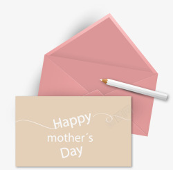 母亲节快乐棕色信封纸张素材