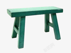 绿色复古长板凳素材