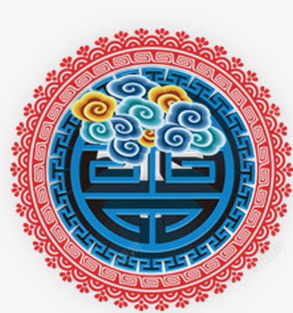 中国传统元素psd免抠素材_88icon https://88icon.com 春节 祥云 立体字 节日 花边