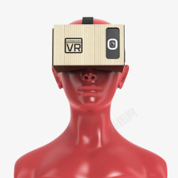 戴着VR眼镜的人体模型素材