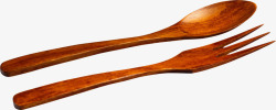 木质汤勺叉子素材