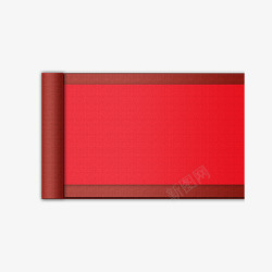 红色圆柱春节卷轴元素素材