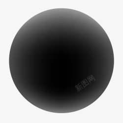 扁平创意黑色球体矢量图素材