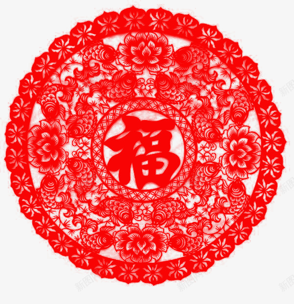 圆形的窗花剪纸png免抠素材_88icon https://88icon.com 传统节日 剪纸 喜庆 圆形 春节 窗花 红色 节日装饰