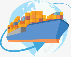 贸易全球化电商快运国际贸易矢量图高清图片