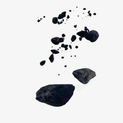 漂浮的石块黑色碎石高清图片
