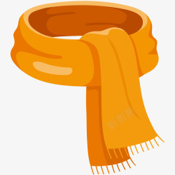橙色围巾插画矢量图素材