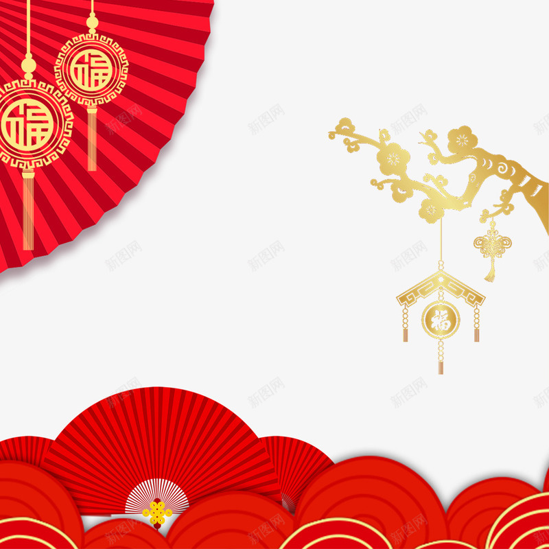 新年海报装饰边框png免抠素材_88icon https://88icon.com 中国风 主图 新年 春节 春节海报 海报 直通车图 红色 装饰边框