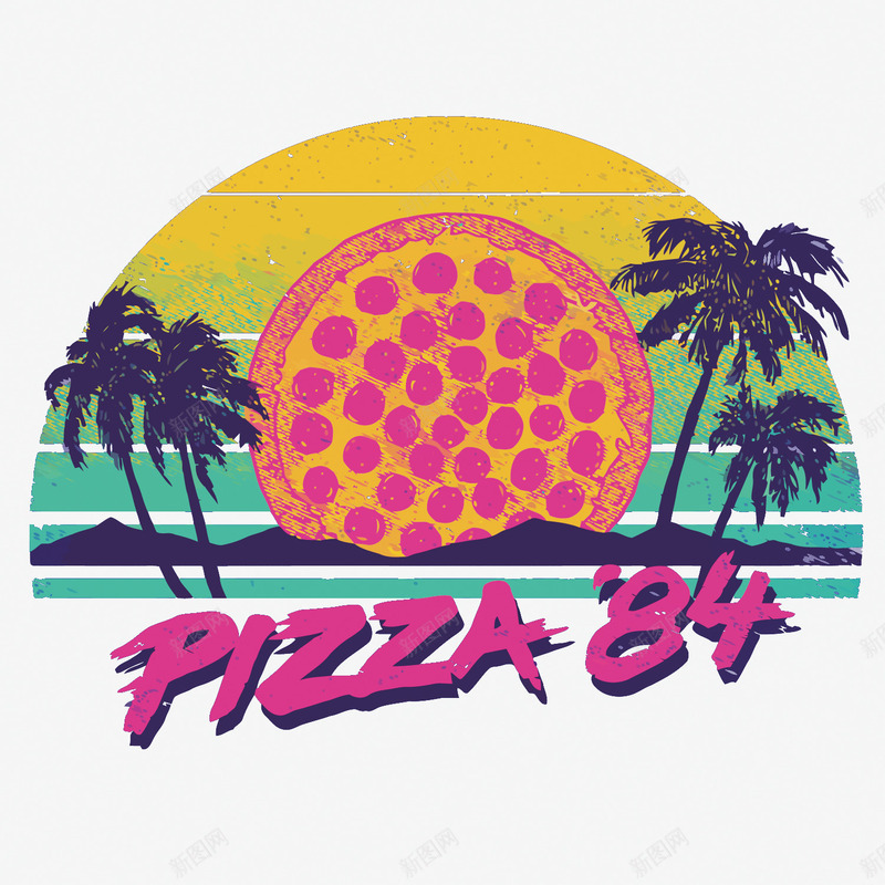 美式披萨插画png免抠素材_88icon https://88icon.com PIZZA 卡通 手绘 披萨 披萨PNG矢量图 披萨免扣PNG图 椰树 海滩 矢量披萨