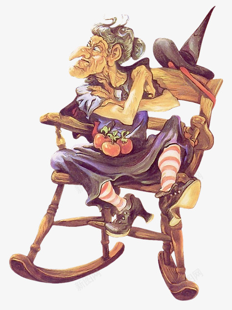 万圣节坐在椅子上的老女巫png免抠素材_88icon https://88icon.com 万圣节 万圣节女巫 万圣节装扮 女巫