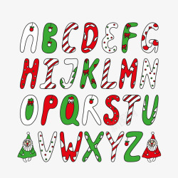 26个创意圣诞字母素材