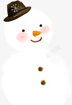 手绘白色可爱雪人造型png免抠素材_88icon https://88icon.com 可爱 白色 造型 雪人