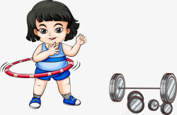 5月11日健身房卡通减肥女孩高清图片