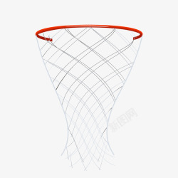 红色篮球球框篮网素材