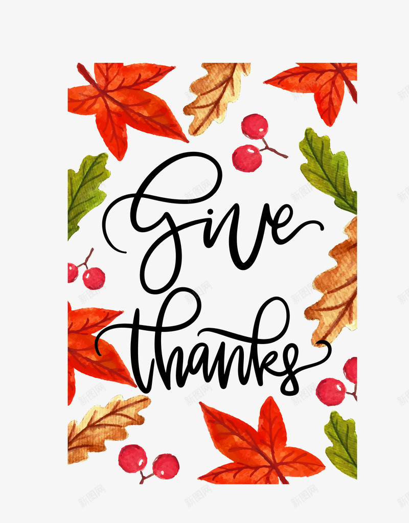 手绘枫叶感恩节海报矢量图ai_88icon https://88icon.com 感恩节 手绘秋叶 矢量png 秋叶 秋叶边框 矢量图