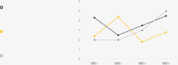 分类对比折线图矢量图素材