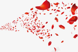 红色花瓣吹散漂浮素材