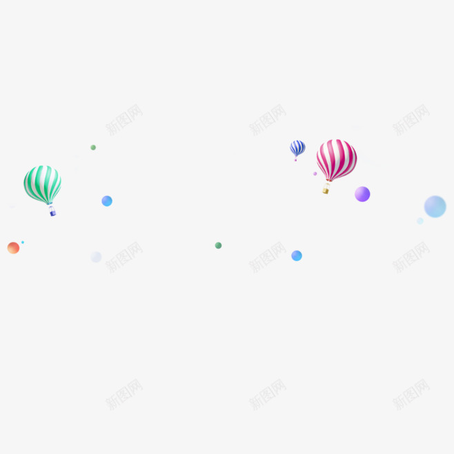 彩色气球漂浮物png免抠素材_88icon https://88icon.com 彩色 漂浮 热气球 装饰