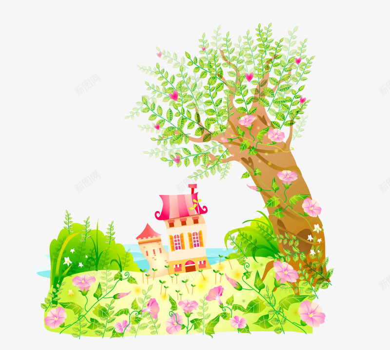 美丽的景色png免抠素材_88icon https://88icon.com 卡通风景 童话世界 美丽风景