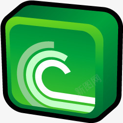绿色立体卡通电脑标志图标图标