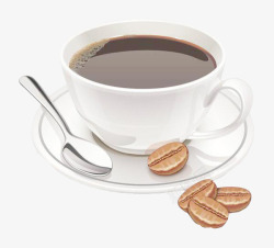 咖啡和散落的咖啡豆素材