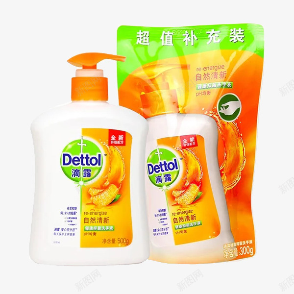 Dettol滴露自然清新洗png免抠素材_88icon https://88icon.com Dettol 实物 洗手液 滴露