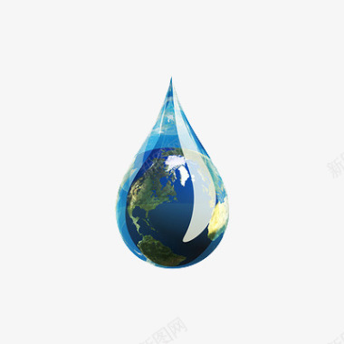 水滴与地球图标图标