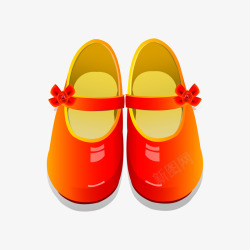 一双橘红色渐变的鞋子素材