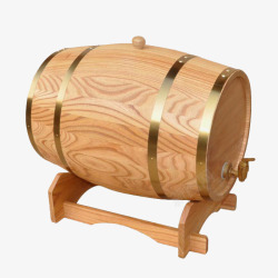 木质清晰花纹红酒桶元素素材