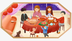 阖家团圆饭春节幸福阖家团圆高清图片