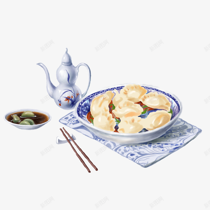 卡通饺子psd免抠素材_88icon https://88icon.com PNG图 PNG图下载 冬至饺子 创意卡通 卡通 卡通插图 插图 水饺 饺子