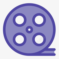 扁平化鼓紫色手绘圆弧电影院元素图标高清图片