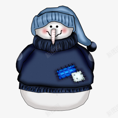 穿衣服的雪人png免抠素材_88icon https://88icon.com 尖头 帽子 手绘 衣服 补丁 雪人