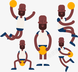 5款黑人篮球运动员素材
