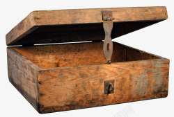 棕色老旧的复古木盒实物素材