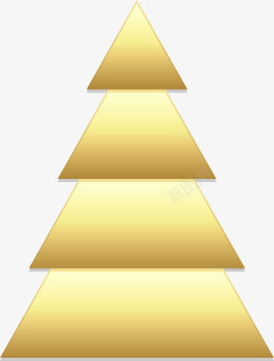 金色简约圣诞树素材
