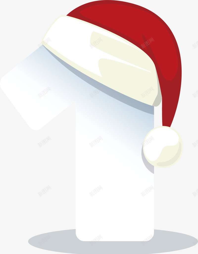 圣诞帽数字1矢量图ai免抠素材_88icon https://88icon.com 圣诞帽 圣诞节 数字 数字1 白色数字1 矢量png 矢量图