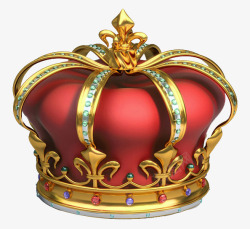 红色立体手绘皇冠素材