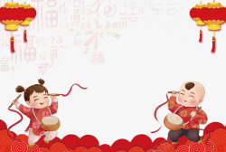 中国古典花边喜庆中国年背景高清图片
