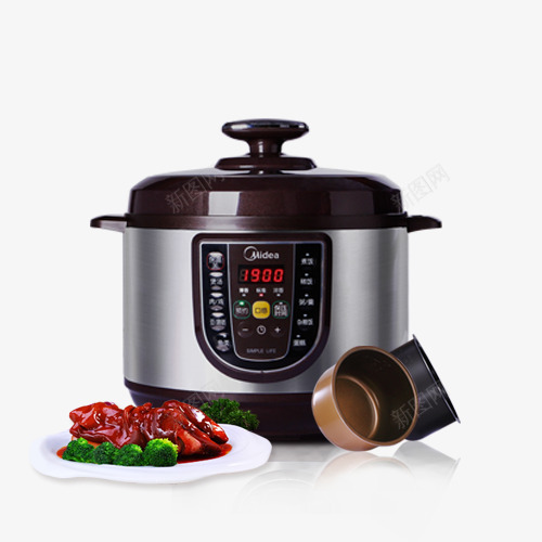 黑色电饭煲png免抠素材_88icon https://88icon.com 厨房用品 家电 电饭煲 锅 青菜