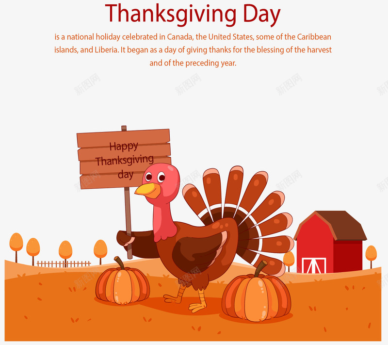 手绘感恩节火鸡png免抠素材_88icon https://88icon.com 举着木牌的火鸡 卡通 感恩节南瓜 感恩节火鸡 手绘